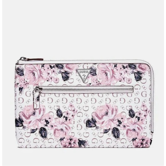 PRETTY GUESS FLORAL LOGO CLUTCH - Picture 1 of 7